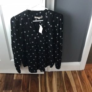NWT Loft black and white shirt.
